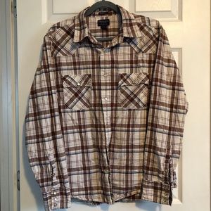 AE vintage slim fit pearl snap button down shirt